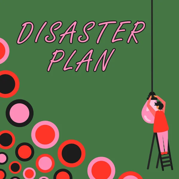 Segno Scrittura Mano Disaster Plan Business Idea Respond Emergency Preparedness — Foto Stock