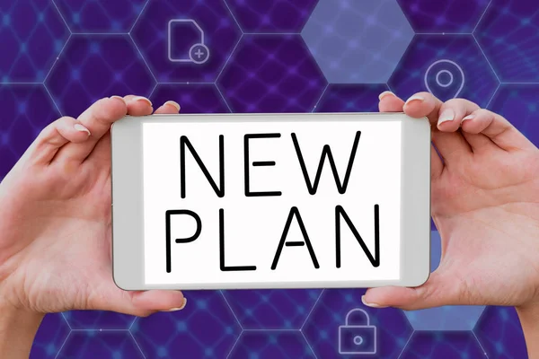 Концептуальный Заголовок New Plan Word Start Detailed Proposal Doing Achieving — стоковое фото