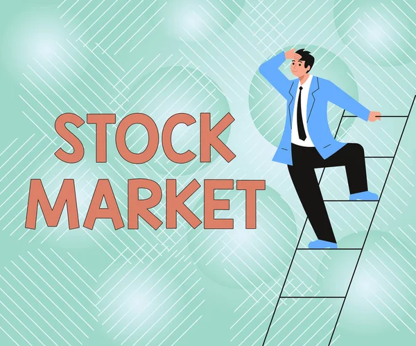 Handschriftteken Stock Market Business Concept Bijzondere Markt Waar Aandelen Obligaties — Stockfoto