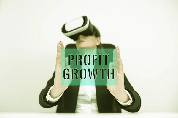 Text Caption Presenting Profit Growth Business Concept Objectives Interrelation Overall — Stock Photo, Image