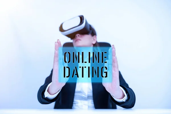 Conceptual Display Online Dating Business Overview Searching Matching Relationships Edating — Stock Photo, Image