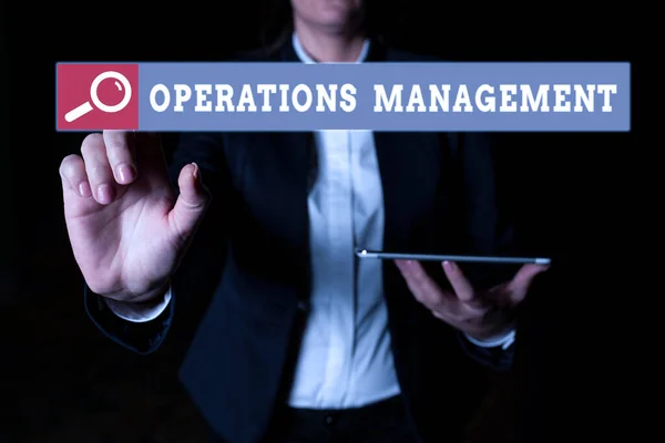 Text Caption Presenting Operations Management Business Approach Ensure Inputs Output — Stock Photo, Image