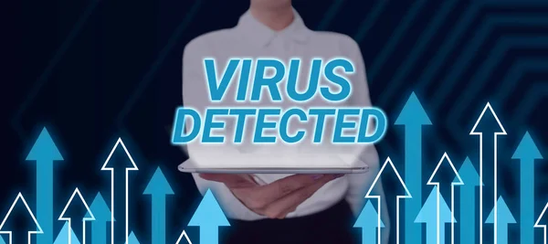Affichage Conceptuel Virus Detectedun Programme Informatique Utilisé Pour Prévenir Supprimer — Photo
