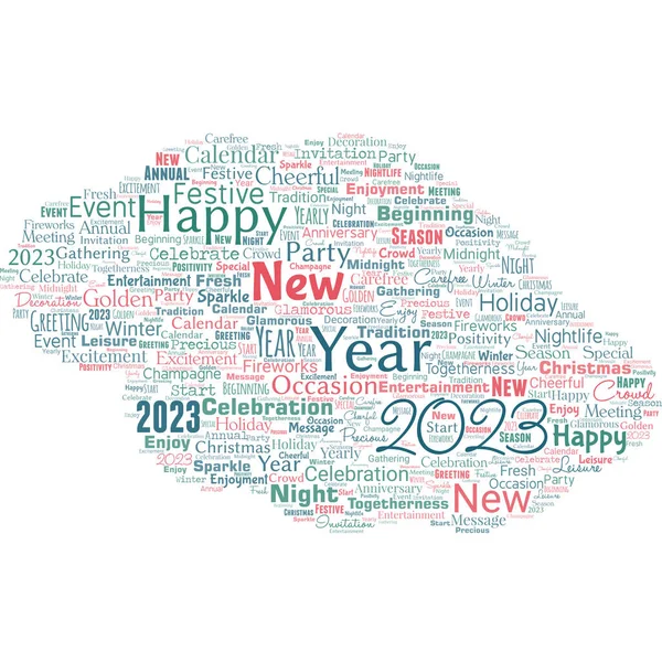 Nuvem Word Com Ano Novo 2023 Palavras —  Vetores de Stock