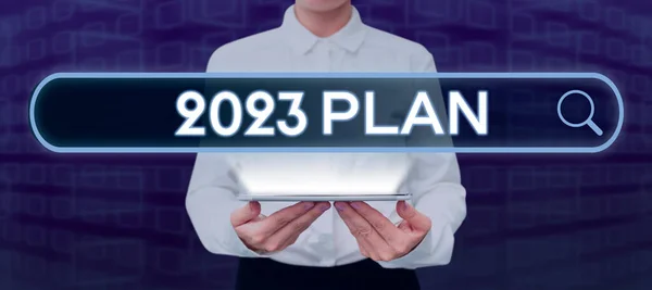 Texte Manuscrit 2023 Plan Business Showcase Définissant Vos Objectifs Plans — Photo