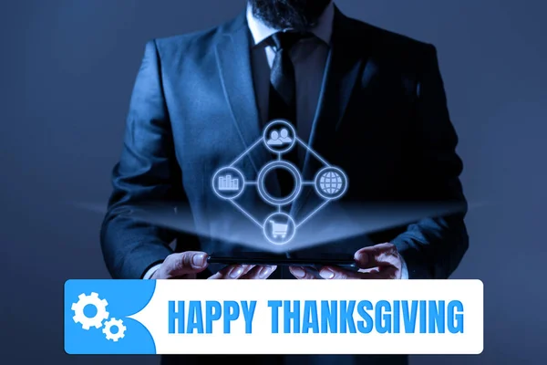 Zarejestruj Wyświetlanie Happy Thanksgiving Business Concept Harvest Festival Święto Narodowe — Zdjęcie stockowe