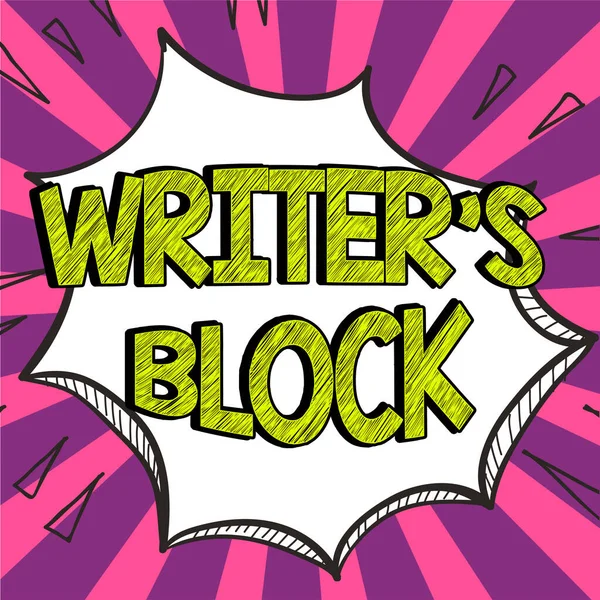 Handwriting text Writer\'S Block, Internet Concept Condition of being unable to think of what to write