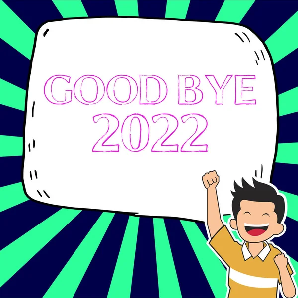 Hand writing sign Goodbye 2023, Business concept Merry Christmas Greeting people for new year happy holidays