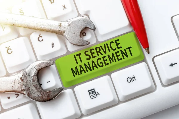 Logga Visar Service Management Affärsöversikt Aktivitet Regisserad Policyer Teknikens Livscykel — Stockfoto