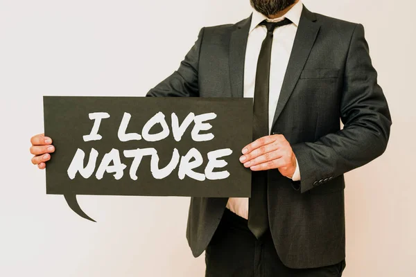 Leyenda Conceptual Love Nature Word Written Disfrute Del Medio Ambiente —  Fotos de Stock