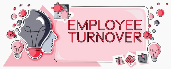 Segno Scrittura Mano Dipendente Turnovernumber Percentuale Lavoratori Che Lasciano Organizzazione — Foto Stock