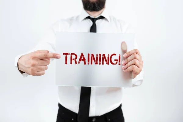 Writing Displaying Text Training Word Activity Occurred Starting New Job — Stock Photo, Image