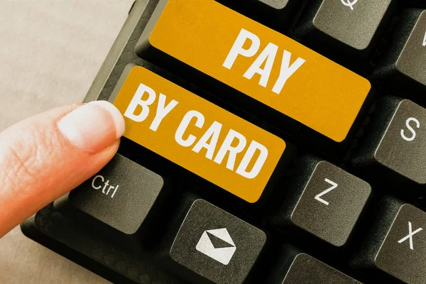 Textzeichen Mit Pay Card Word Für Zahlungen Auf Kredit Debit — Stockfoto