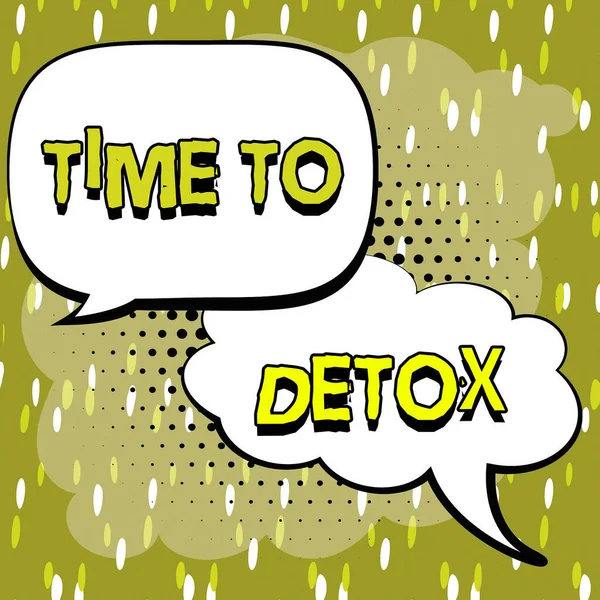 Segno Scrittura Mano Time Detox Vetrina Aziendale Momento Dieta Nutrizione — Foto Stock