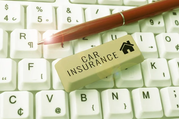 Hand Writing Sign Car Insurance Business Approach Accidents Coverage Comprehensive — Stock Photo, Image