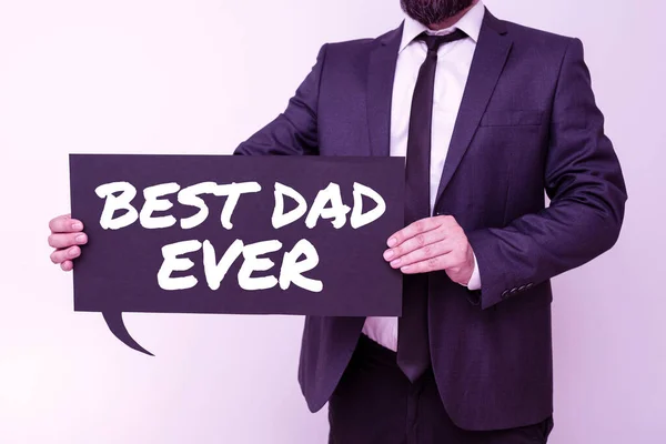 Escrevendo Exibindo Texto Best Dad Ever Vitrine Negócios Apreciação Por — Fotografia de Stock