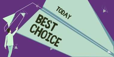 En iyi seçim kavramsal başlık, iki veya daha fazla olasılık arasında seçim yapma veya karar verme kavramsal fotoğraf eylemi