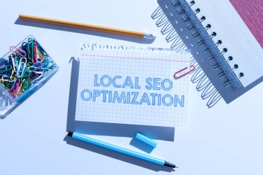 Yerel Seo Optimizasyonunu gösteren metin işareti, İş Fikri Arama Görünürlüğünü En İyi Listedeki Sıralamada Artırıyor