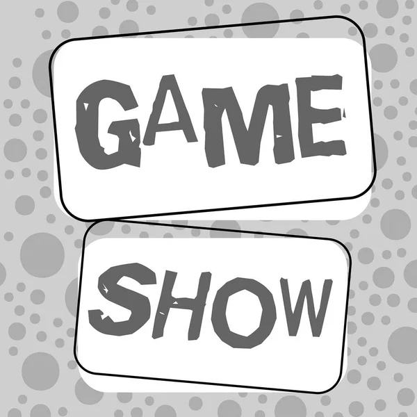 Exhibición Conceptual Game Show Word Program Televisión Radio Con Jugadores —  Fotos de Stock