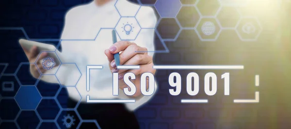 Panneau Affichant Iso 9001 Approche Affaires Conçue Pour Aider Les — Photo