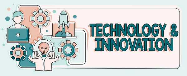 Yazısı Işareti Teknoloji Dinnovasyon Yeni Piyasa Için Daha Çözüm Uygulaması — Stok fotoğraf