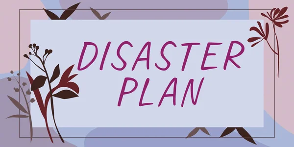 Text caption presenting Disaster Plan, Word for Respond to Emergency Preparedness Survival and First Aid Kit