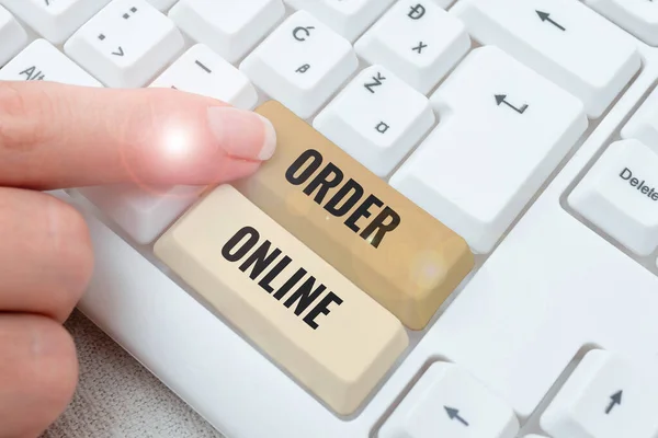 Writing Displaying Text Order Online Business Overview Buying Goods Services — Stock Photo, Image