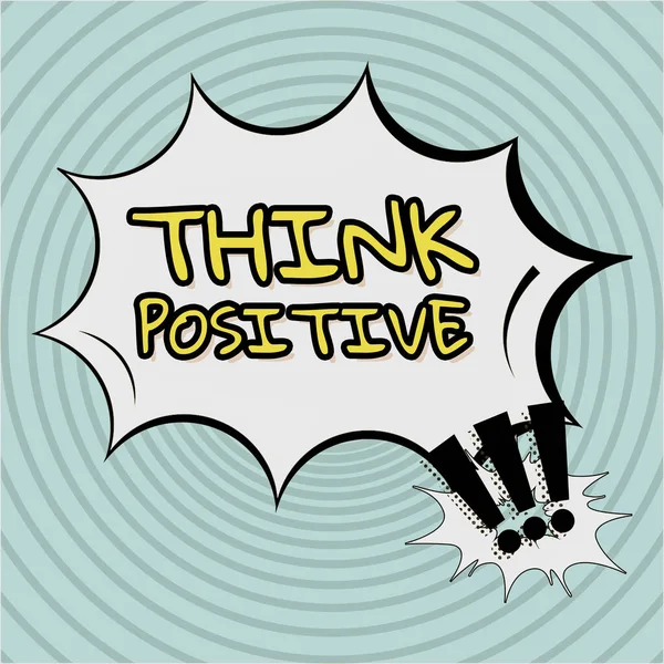Legenda Conceitual Pense Positivoa Tendência Ser Positivo Otimista Atitude Palavra — Fotografia de Stock