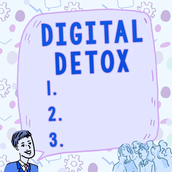 Tekstbord Met Digitale Detox Zakelijk Overzicht Vrij Van Elektronische Apparaten — Stockfoto