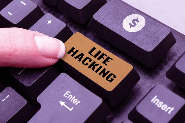 Concepeption Caption Life Hacking 은쉬운 작업을 수행하는 간단하고 기술을 — 스톡 사진