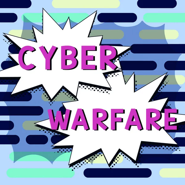 Τίτλος Κειμένου Που Παρουσιάζει Cyber Warfare Επιχειρηματική Επισκόπηση Virtual War — Φωτογραφία Αρχείου