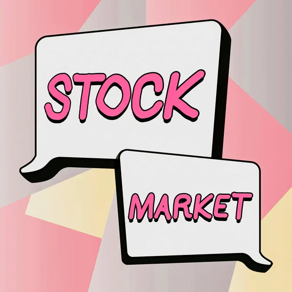 株式市場 事業の概念を表示する記号株式や債券が売買または交換される特定の市場 — ストック写真