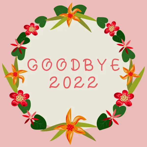 Logga Med Adjö 2022 Affärsidé Nyårsafton Milstolpe Senaste Månadens Firande — Stockfoto