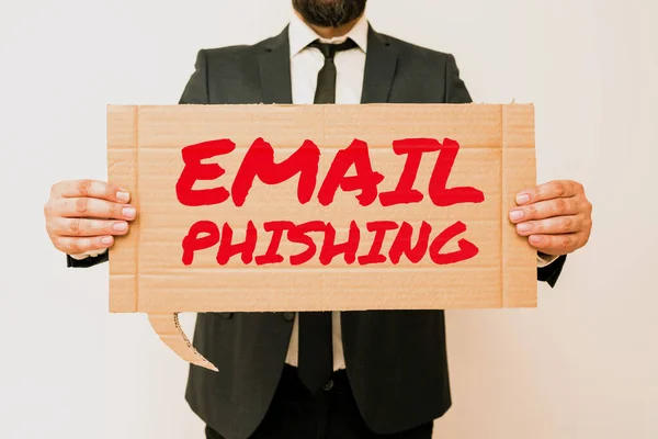 Ručně Psané Znamení Email Phishinge Maily Které Mohou Odkazovat Webové — Stock fotografie