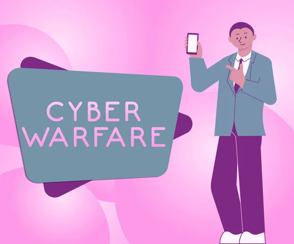 Inspiración Mostrando Signo Cyber Warfare Concepto Que Significa Virtual War — Foto de Stock