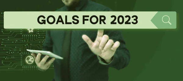 Εννοιολογικοί Στόχοι Λεζάντας Για 2023 Εννοιολογική Φωτογραφία Ακόλουθα Πράγματα Που — Φωτογραφία Αρχείου