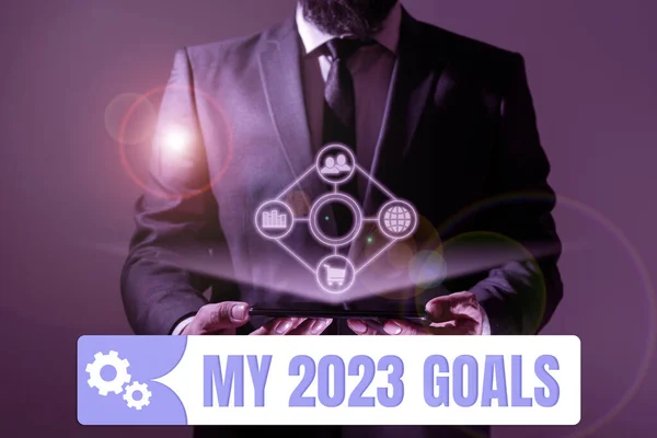 Rédaction Afficher Texte 2023 Goals Business Showcase Mise Place Objectifs — Photo