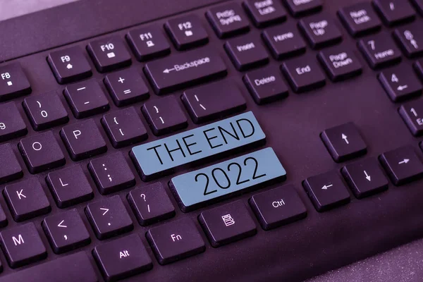 Kavramsal Gösterim End 2022 Internet Kavramı 2022 Kararları Nın Mutlu — Stok fotoğraf