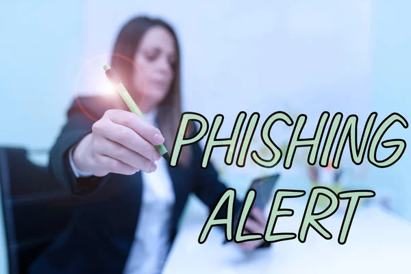 Text Rukopisu Phishing Alert Konceptuální Fotografie Vědomá Podvodného Pokusu Získat — Stock fotografie