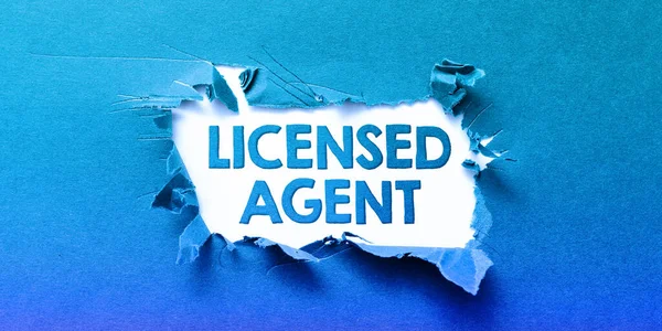Sign displaying Licensed Agent, Business overview Authorized and Accredited seller of insurance policies