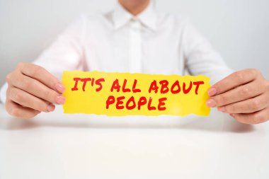 Kavramsal manşet tamamen insanlar hakkındadır, kavramsal kavram, Kamu Toplumu Tüm Organizasyonu Bir Topluluk