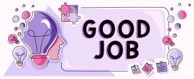 Kavramsal gösterim İyi iş, kavramsal fotoğraf birini çabası için cesaretlendirmek çok çalışmak ya da başarı