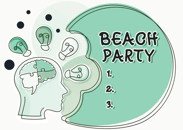 Text Caption Presenting Beach Party Word Small Big Festival Held — Stock Photo, Image