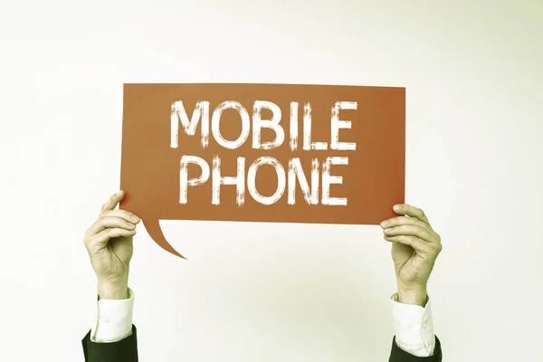 Conceptueel Bijschrift Mobiele Telefoon Word Written Handheld Device Used Send — Stockfoto