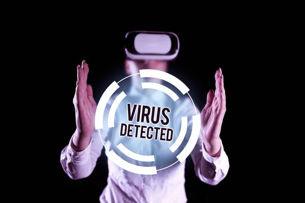 Концептуальний Дисплей Виявлено Вірус Комп Ютерна Програма Яка Використовується Запобігання — стокове фото