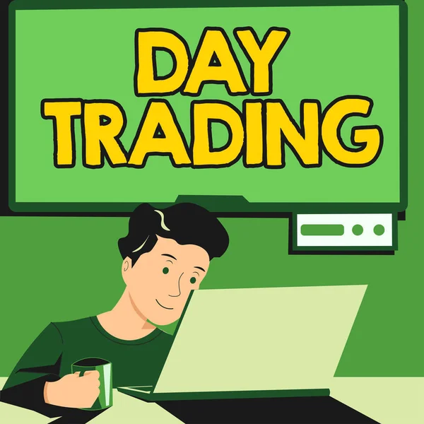 Texto Manuscrito Day Trading Conceptual Photo Securities Especificamente Compra Venda — Fotografia de Stock