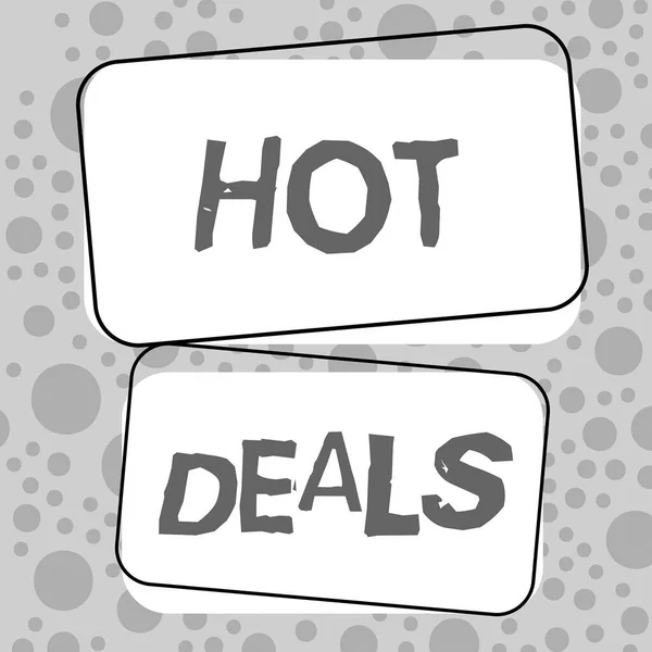 Konceptvisning Hot Deals Business Overview Ett Avtal Genom Vilket Konditorerna — Stockfoto