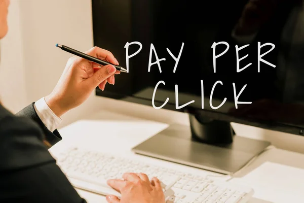 Escrevendo Exibindo Texto Pay Click Internet Concept Internet Advertising Model — Fotografia de Stock