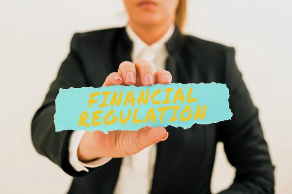 Inspiration Showing Sign Financial Regulation Business Overview Aim Maintain Integrity — Stock Photo, Image