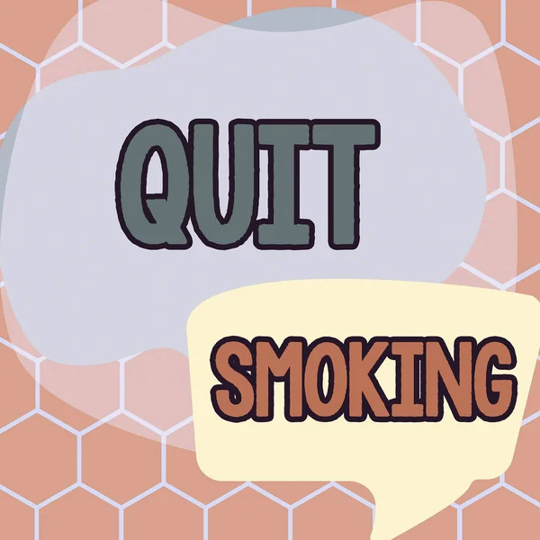 Text Caption Presenting Quit Smoking Internet Concept Discontinuing Stopping Use — Stock Photo, Image